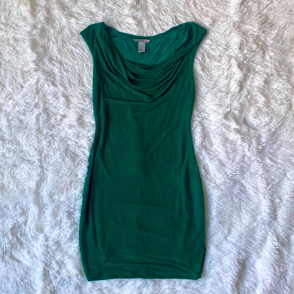 GREEN FITTED COCKTAIL DRESS